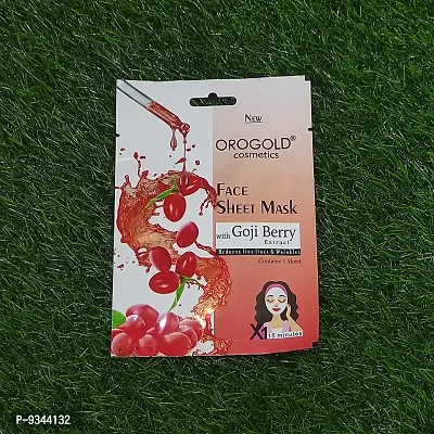 Orogold Face Sheet Mask With Goji berry extract for reducing fine lines and wrinkles ( Pack Of 1 ) 20g each