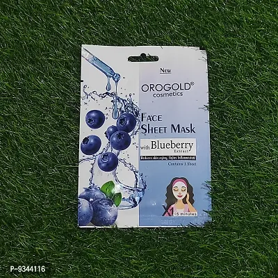 Orogold Face Sheet Mask With Blueberry Extract For Reducing Skin Aging And Fight Inflammation ( Pack Of 1 ) 20g each