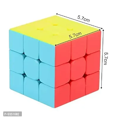 Speed Cube 3 x 3 Sticker-Less 3 D Cube Puzzle Game for Beginners and Professionals -Multicolour-thumb0