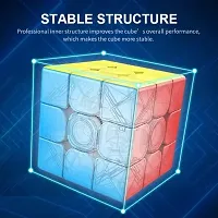 Speed Cube 3 x 3 Sticker-Less 3 D Cube Puzzle Game for Beginners and Professionals -Multicolour-thumb1
