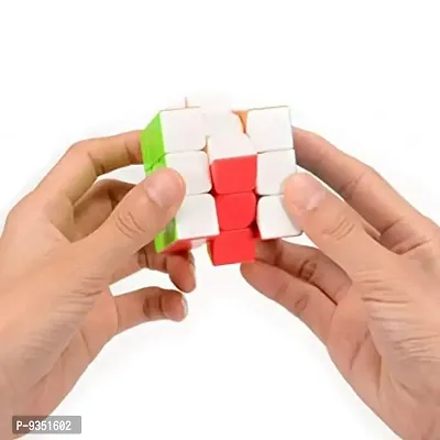 Speed Cube 3 x 3 Sticker-Less 3 D Cube Puzzle Game for Beginners and Professionals -Multicolour-thumb5