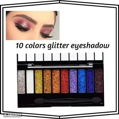 10 Color Glitter Eyeshadow Palette Glitter Eyeshadow Palette Glitter Powder Eyeshadow Palette Color Glitter  Multicolor Shimmery Finish-thumb0