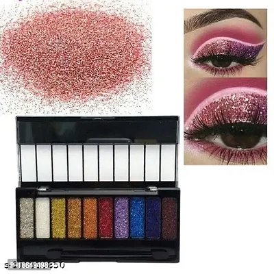 10 Color Glitter Eyeshadow Palette Glitter Eyeshadow Palette Glitter Powder Eyeshadow Palette Color Glitter  Multicolor Shimmery Finish-thumb0