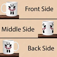 Premium 330ml Ceramic White Coffee Mug - love panda- Single  Pack-thumb3