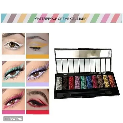 10 Color Glitter Eyeshadow Palette Glitter Eyeshadow Palette Glitter Powder Eyeshadow Palette Color Glitter  Multicolor Shimmery Finish