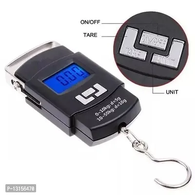 Electronic Portable Fishing Hook Type Digital Led Screen Luggage Weighing Scale- 50 Kg / 110 LB Pack Of 1-thumb0