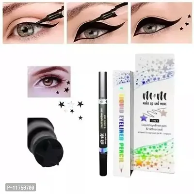 Trendy Makeup  More 2In1 Eyeliner With Star Tattoo Stamp Is A Unique Quick Dry, Long Lasting Eyeliner With Felt Tip On One End And Star Stamp Pack Of 1