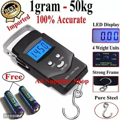 Electronic Portable Fishing Hook Type Digital Led Screen Luggage Weighing Scale- 50 Kg / 110 LB Pack Of 1