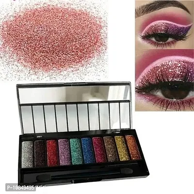 10 Color Glitter Eyeshadow Palette Glitter Eyeshadow Palette Glitter Powder Eyeshadow Palette Color Glitter  Multicolor Shimmery Finish