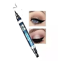 Trendy M  M 2In1 Super Double-Headed Black Liquid Eyeliner Pencil Pen Waterproof Star Heart Pack Of 1-thumb2