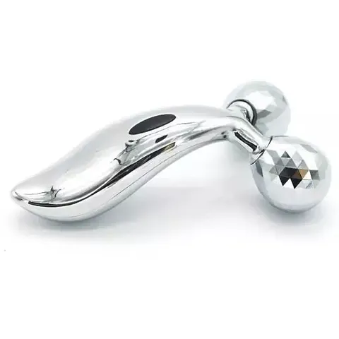 3D - Roller Massager 360 Rotate Silver Thin Face Full Body Shape Massager Facial Massage Relaxation Tool