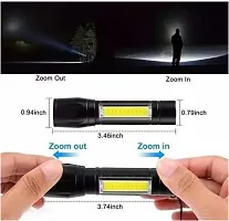 Zoomable Torch Light Long Range 2 in 1 Long Distance Up to 0.4 Km Keychain Flashlight With USB Charging  3 Light Mode Flash Light-thumb2