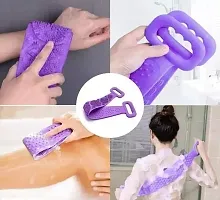 2 Pcs Combo Silicone Soft Bath Body Brush with Shampoo Dispenser Back BrushUltra Exfoliating Scrubber Deep Cleaning Gentle Massage Exfoliation Kids Men Women use in Shower Scrub Random Color-thumb2