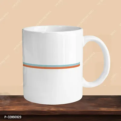 Stylish Ceramic Printed Coffee Mug with Keychain, 330ml-thumb3