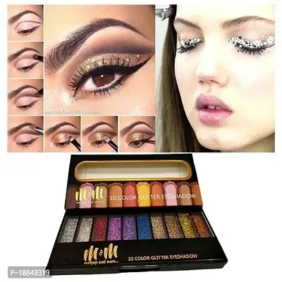 10 Color Glitter Eyeshadow Palette Glitter Eyeshadow Palette Glitter Powder Eyeshadow Palette Color Glitter  Multicolor Shimmery Finish-thumb0