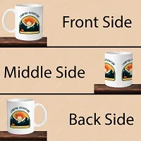 VM SHOPPING MALL Premium 330ml Ceramic White Coffee Mug - Perfect for Coffee and Tea - Single Pack Camoing Adventure L-thumb3