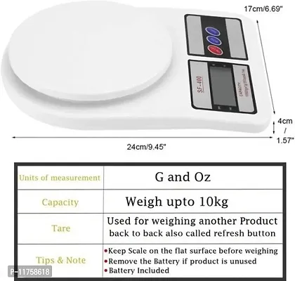 Trendy Kitchen Scale Multipurpose Portable Electronic Digital Weighing Scale - Weight Machine With Back Light Lcd Display-thumb2