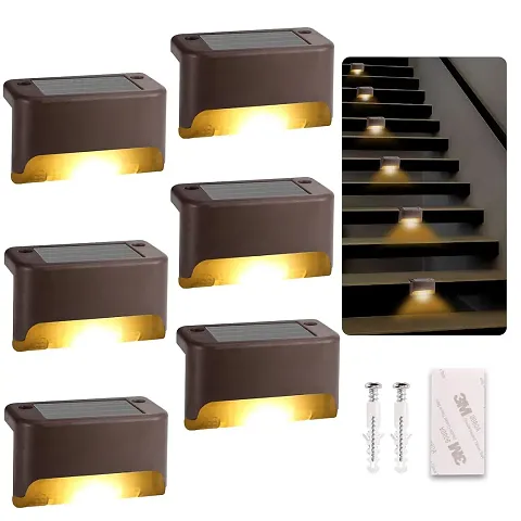 Solar Lights Outdoor Solar Deck Lights Waterproof Solar Fence Lights LED Stair Lights for Stair Fence Deck Patio Post Railing Pool Pathway, Warm White Pack of 4