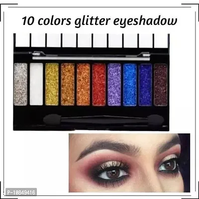 10 Color Glitter Eyeshadow Palette Glitter Eyeshadow Palette Glitter Powder Eyeshadow Palette Color Glitter  Multicolor Shimmery Finish-thumb0