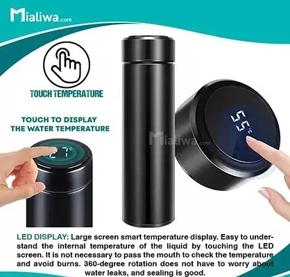 Stainless Steel Double Wall Water Bottle for Kids with LED Temperature  Display 500 ml Flip Lock