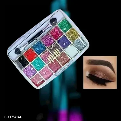 Trendy Smudge Proof Eye Shadow | Smokey Eye, Glamorous Eye Makeup M  M 18 Color Glitter Eyeshadow Palette Highly Pigmented Shades Pack Of 1