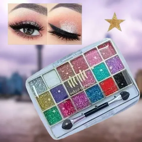 Trendy Smudge Proof Eye Shadow |Glamorous Eye Makeup M  M 18 Color Glitter