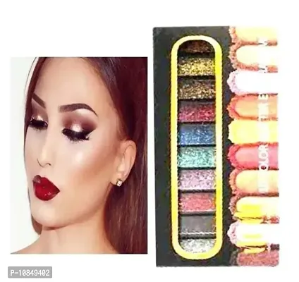 10 Color Glitter Eyeshadow Palette Glitter Eyeshadow Palette Glitter Powder Eyeshadow Palette Color Glitter  Multicolor Shimmery Finish