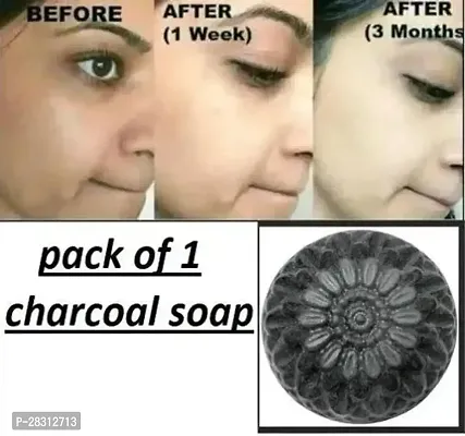 ACTIVATED CHARCOAL HANDMADE BATHING SHOP for for skin whitening, Tan Removal, Treat Oily Skin and Deep Cleansing COMBO PACK OF 1 (1x100gm) | CHEMICAL FREE SOAP Bath Scrubs  Soaps-thumb0