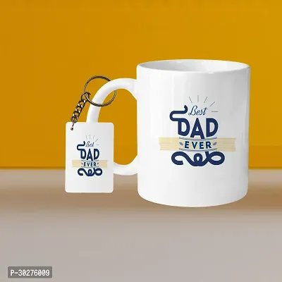 Ceramic White Coffee Mug With Keychain 330ml