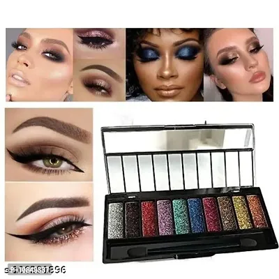 10 Color Glitter Eyeshadow Palette Glitter Eyeshadow Palette Glitter Powder Eyeshadow Palette Color Glitter  Multicolor Shimmery Finish