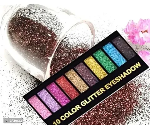 10 Color Glitter Eyeshadow Palette Glitter Eyeshadow Palette Glitter Powder Eyeshadow Palette Color Glitter  Multicolor Shimmery Finish-thumb0