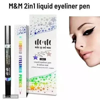 Trendy 2 In1Womens Fashion Waterproof Seal Double Eyeliner Makeup Eyeliner Tattoo 5 Ml&nbsp;&nbsp;(Black)