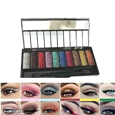 10 Color Glitter Eyeshadow Palette Glitter Eyeshadow Palette Glitter Powder Eyeshadow Palette Color Glitter  Multicolor Shimmery Finish-thumb0