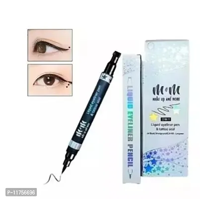 Trendy Makeup  More 2In1 Eyeliner With Star Tattoo Stamp Is A Unique Quick Dry, Long Lasting Eyeliner With Felt Tip On One End And Star Stamp Pack Of 1