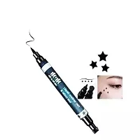 Trendy M  M 2In1 Super Double-Headed Black Liquid Eyeliner Pencil Pen Waterproof Star Heart Pack Of 1-thumb3