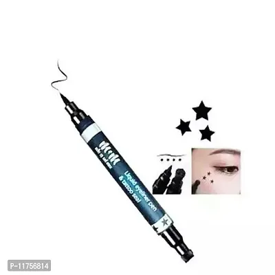 Trendy M  M 2In1 Super Double-Headed Black Liquid Eyeliner Pencil Pen Waterproof Star Heart Pack Of 1-thumb4