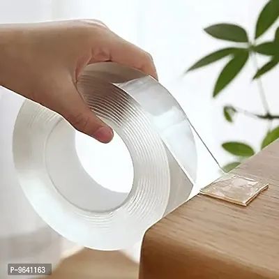DOUBLE SIDED SILICON IVY MAGIC REUSABLE  WASHABLE WATERPRROF FOR HEAVY DUTY MULTIPURPOSE MOUNTING ADHESIVE TAPE 30MM  2MM THICKNESS  pack of 1-thumb0