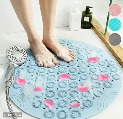 Silicone Bath Massage Mat, Shower Foot Cleaner Scrubber Foot Brush Massager Pad Pack Of 1