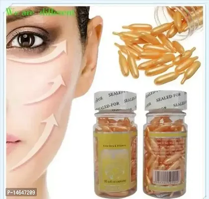 Vitamin E Capsules Facial Oil 60 Soft Gel Capsule Vitamin E Face Glowing, Skin Whitening Eyes for Acne Scars, Wrinkles, Moisturizer, Dark Circles Pack Of 2