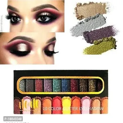 10 Color Glitter Eyeshadow Palette Glitter Eyeshadow Palette Glitter Powder Eyeshadow Palette Color Glitter  Multicolor Shimmery Finish-thumb0