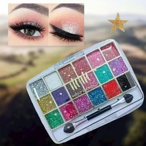 Trendy Smudge Proof Eye Shadow |Glamorous Eye Makeup M  M 18 Color Glitter