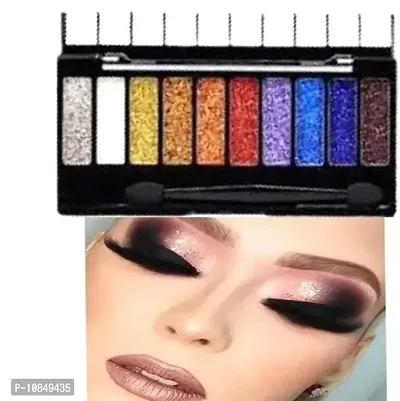 10 Color Glitter Eyeshadow Palette Glitter Eyeshadow Palette Glitter Powder Eyeshadow Palette Color Glitter  Multicolor Shimmery Finish-thumb0