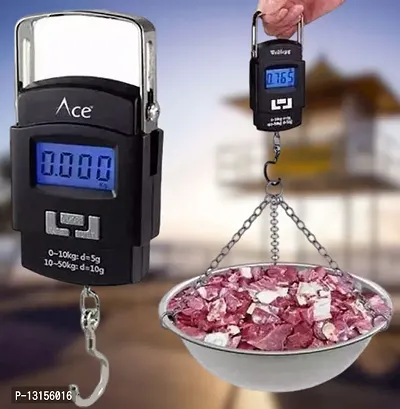 Electronic Portable Fishing Hook Type Digital LED Screen Luggage Weighing  Scale, 50 kg Pack Of 1