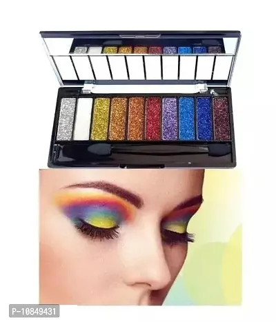 10 Color Glitter Eyeshadow Palette Glitter Eyeshadow Palette Glitter Powder Eyeshadow Palette Color Glitter  Multicolor Shimmery Finish-thumb0