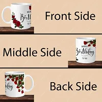 Stylish Ceramic Printed Coffee Mug with Keychain, 330ml-thumb3