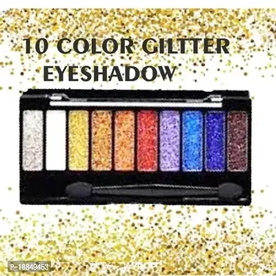 10 Color Glitter Eyeshadow Palette Glitter Eyeshadow Palette Glitter Powder Eyeshadow Palette Color Glitter  Multicolor Shimmery Finish-thumb0