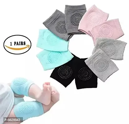 Baby Knee Pads for Crawling  AntiSlip Padded Stretchable Elastic Cotton Soft Breathable Comfortable Knee Cap Elbow Safety Protector Knee Protection For Baby Safe For Knee Soft To Wear Baby Set Orthopedic Knee Support (Random Color   pack of 5)-thumb0