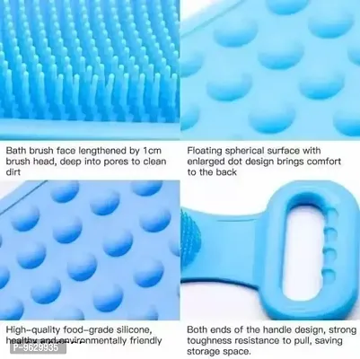 2 Pcs Combo Silicone Soft Bath Body Brush with Shampoo Dispenser Back BrushUltra Exfoliating Scrubber Deep Cleaning Gentle Massage Exfoliation Kids Men Women use in Shower Scrub Random Color-thumb4