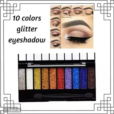 10 Color Glitter Eyeshadow Palette Glitter Eyeshadow Palette Glitter Powder Eyeshadow Palette Color Glitter  Multicolor Shimmery Finish-thumb0