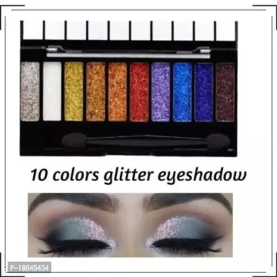 10 Color Glitter Eyeshadow Palette Glitter Eyeshadow Palette Glitter Powder Eyeshadow Palette Color Glitter  Multicolor Shimmery Finish-thumb0